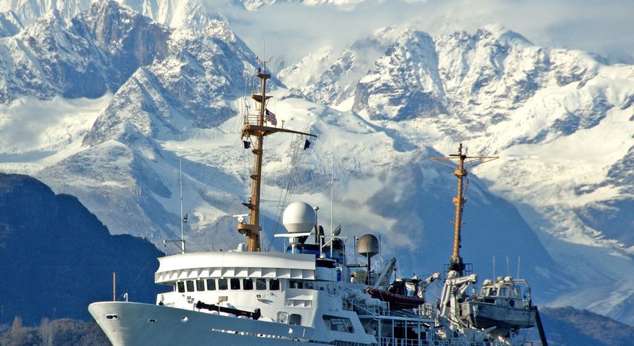 Glacier and coastal waters in Alaska